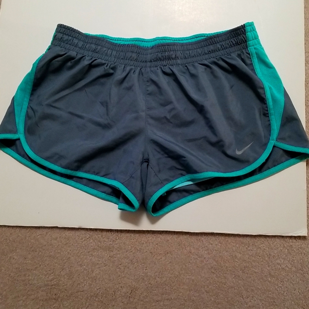 NIKE - Women's Athletic Shorts - Gray and Teal